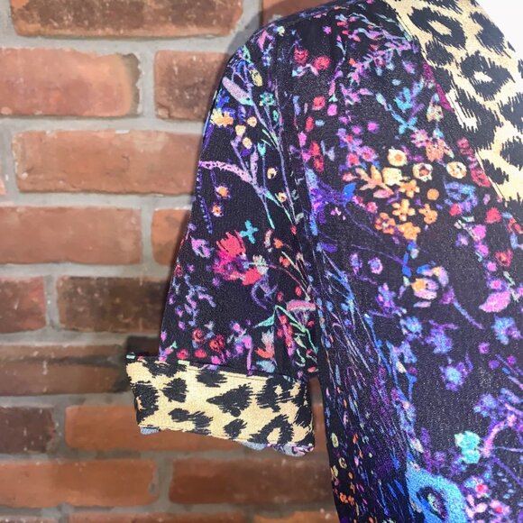 Anthropologie Maeve Womens Morgan Mixed Print SS Dress Size 2 V Neck - Picture 8 of 10